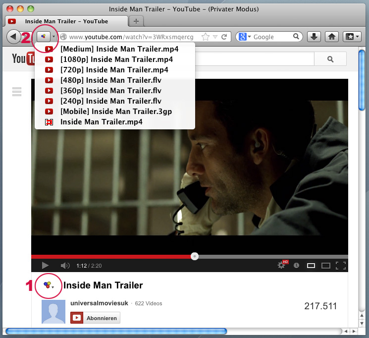 Screenshot DownloadHelper YouTube