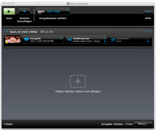Screenshot DivX Converter