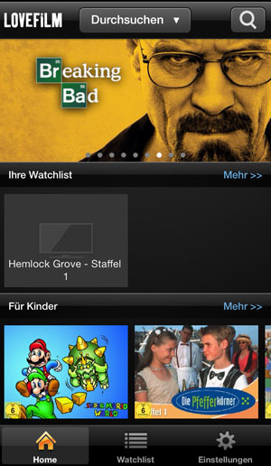 Screenshot Lovefilm iPhone App