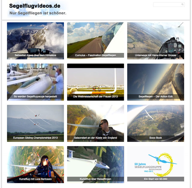 Screenshor Segelflugvideos.de