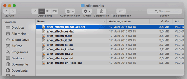 Screenshot AE CC 2015 in Englisch öffnen