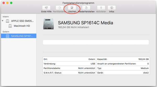 Festplatten sicher löschen - Screenshot