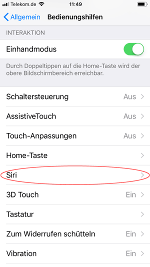 Screenshot iphone Bedienungshilfen