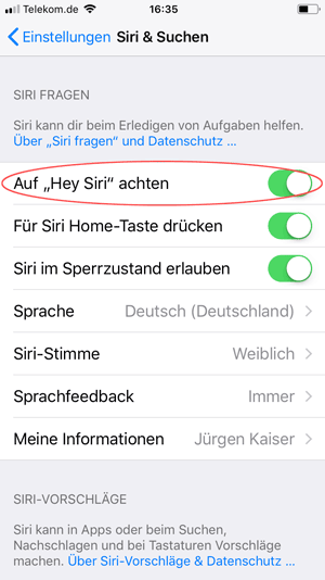 Screenshot iPhone Hey Siri