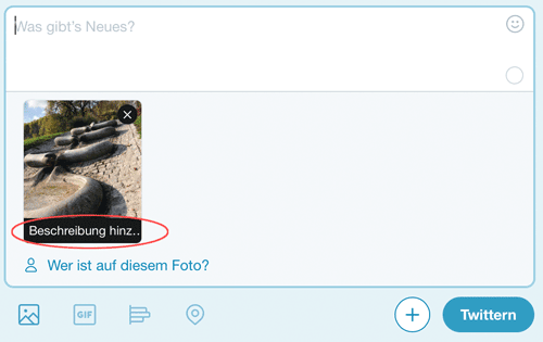 Screenshot Twitter Beschreibung hinzufügen