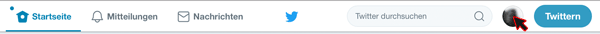 Screenshot Twitter Kopfzeile