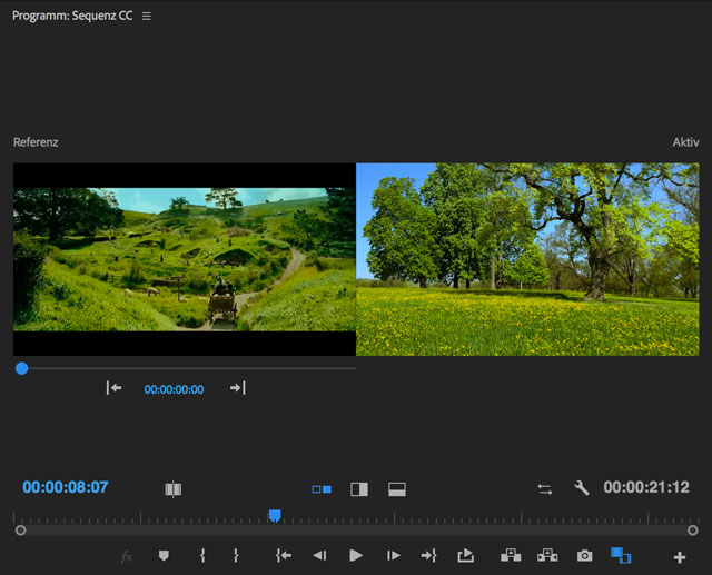 Premiere Vergleichsansicht