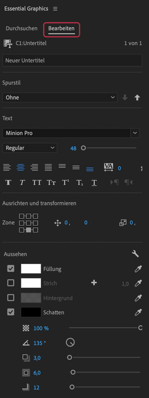 Untertitel gestalten in Adobe Premiere Pro CC