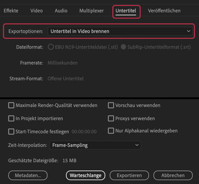 Untertitel in Video brennen