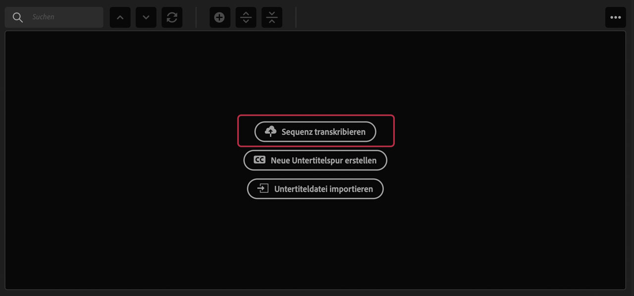 Screenshot Premiere Sequenz Transkribieren