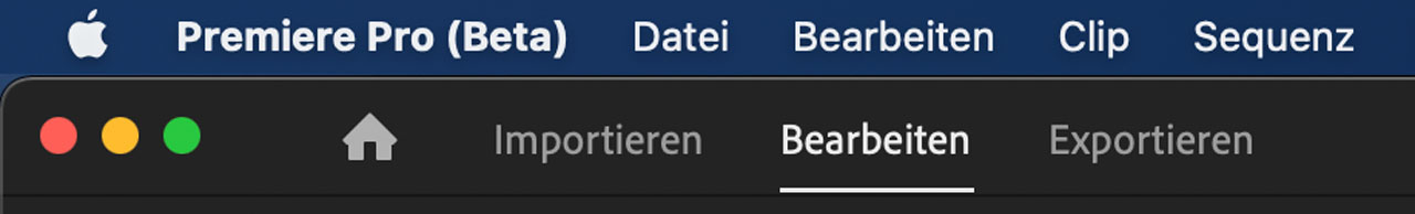 Screenshot Premiere Pro Beta