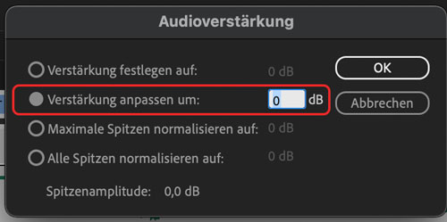 Premiere Audiopanel zur schnellen Berechnung der Audio-Wellenform Darstellung