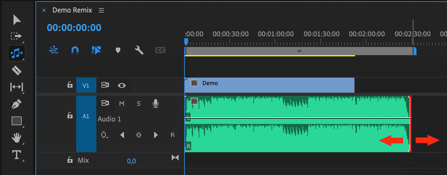 Schnittkante verschieben in Adobe Premiere Remix